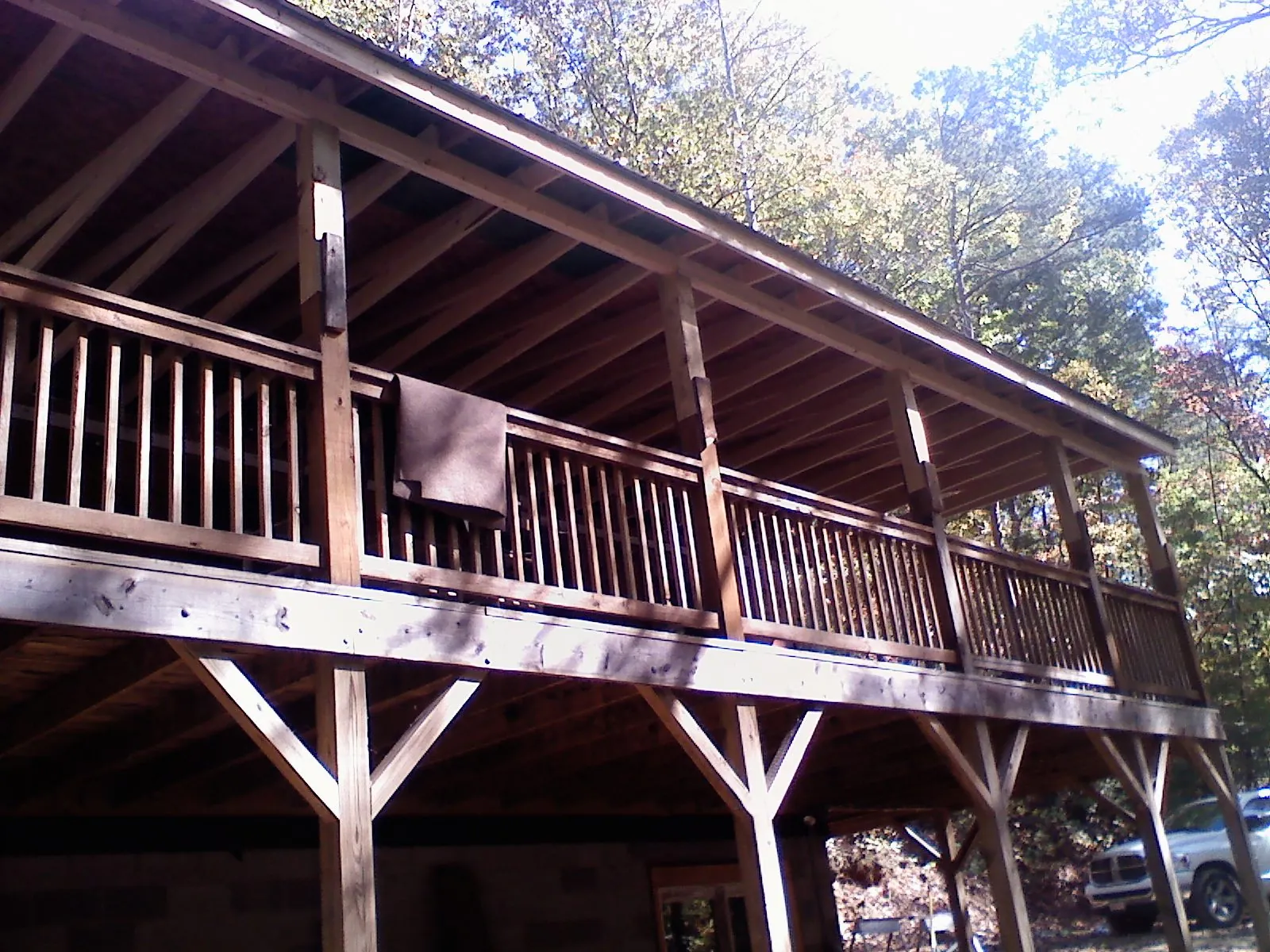 Timber framing under a new elevated porch and deck — Roof Leak Repair in Cochranville by Roofing Brothers